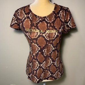 MICHAEL KORS ANIMAL PRINT  COTTON TEE SIZE M  USED